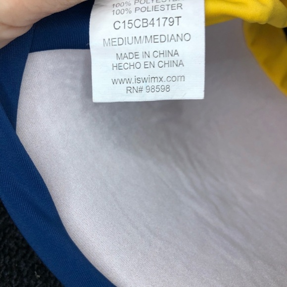 Corona Yellow & Blue Twisted Bikini Top Size Medium - Picture 6 of 6